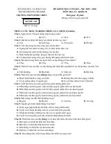 Đề thi Học kì 1 Địa lí 10 năm 2025-2026 trường THPT Bình Chiểu (TP Hồ Chí Minh)